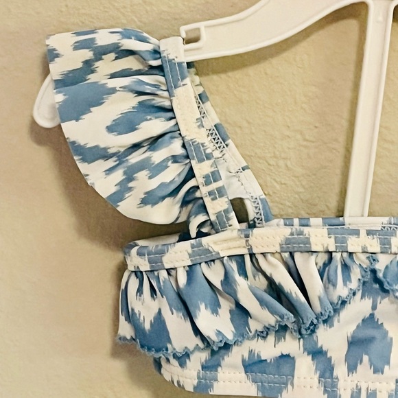 Janie and Jack Swim Janie Jack Blue White Ikat 36m Baby Girl Ruffle